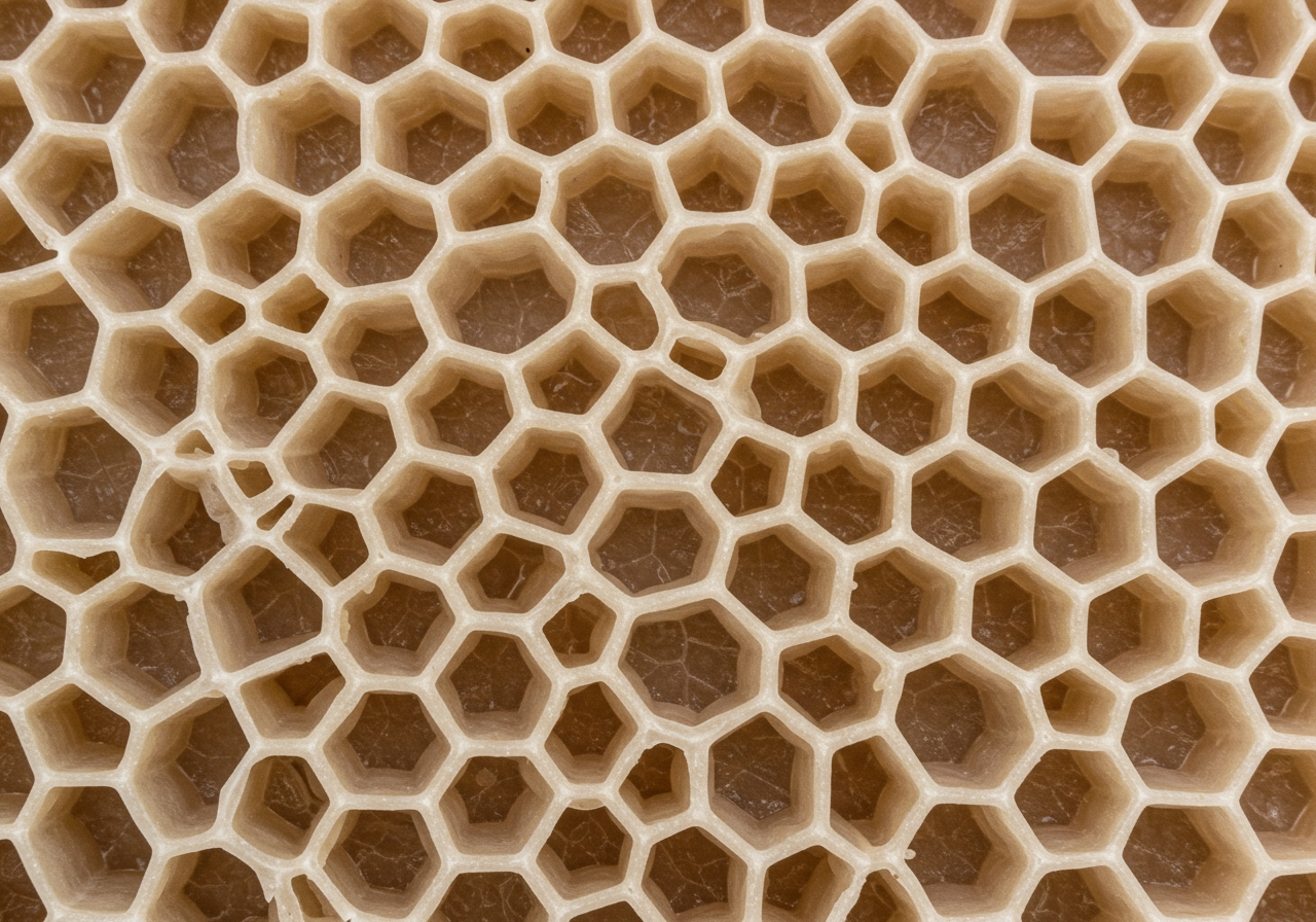 A close-up shot of honeycomb tripe (reticulum) showing its unique textured surface, uncooked and clean.